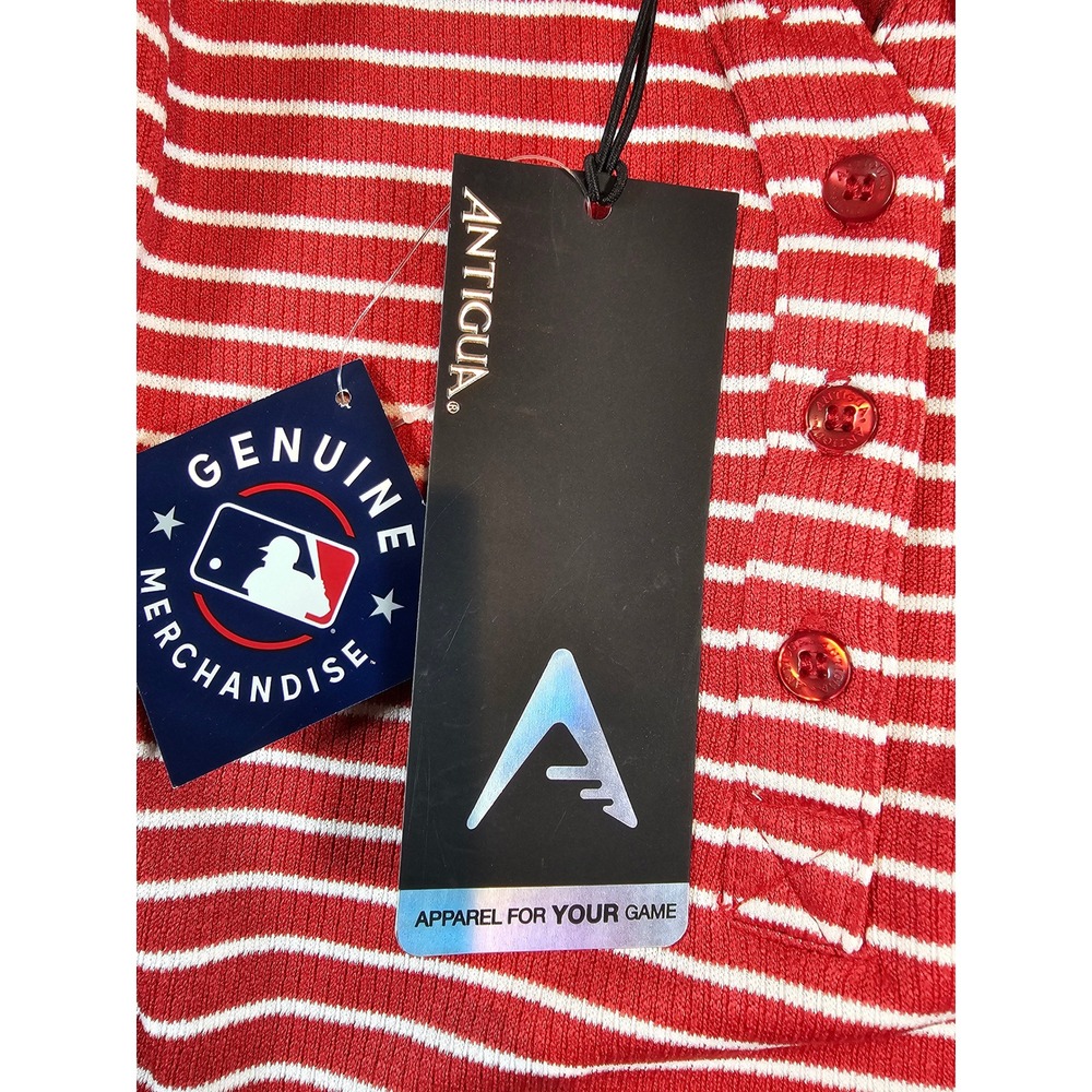 Antigua Philadelphia Phillies Maverick Henley Top Red Striped Long Sleeve M - Picture 12 of 14